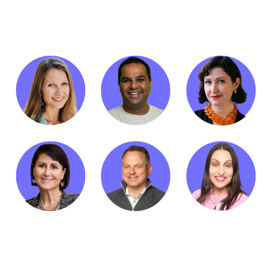 a grid of headshots featuring faces of AI expert panelists