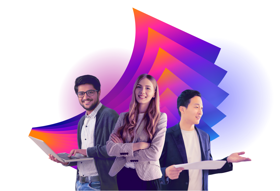 A trio of confident entrepreneurs